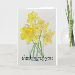 Cartão De Agradecimento Daffodils Picados frescos primavera amarelados aqu