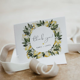 Cartão De Agradecimento DAHLIA Lemon Citrus Fruta Verão Jardim Floral