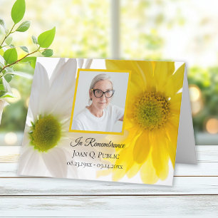 Cartão De Agradecimento Daisies Amarelo e Branco Simpatia Memorial Funeral