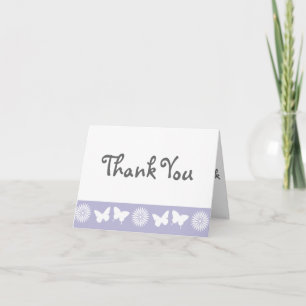 Cartão De Agradecimento Daisies and Butterflies in Lavender Thank You Card
