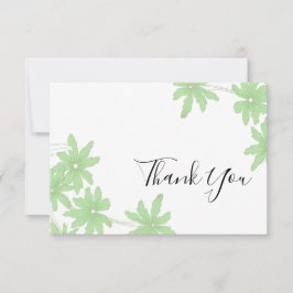 Cartão De Agradecimento Daisies Verdes Luzes no Casamento Branco Obrigado