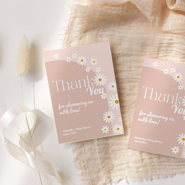 Cartão De Agradecimento Daisy Baby in blogue Boho Girl Chá de fraldas (Criador carregado)