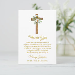 Cartão De Agradecimento Daisy Cross Sympathy Thank You Card