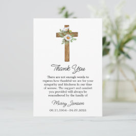 Cartão De Agradecimento Daisy Cross Sympathy Thank You Card