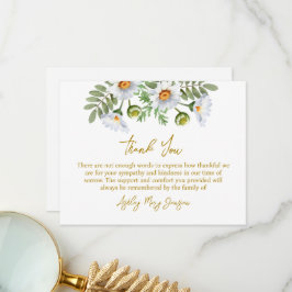 Cartão De Agradecimento Daisy Funeral Thank You Card Bereavement