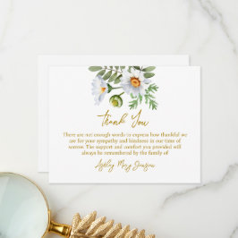 Cartão De Agradecimento Daisy Funeral Thank You Card Bereavement