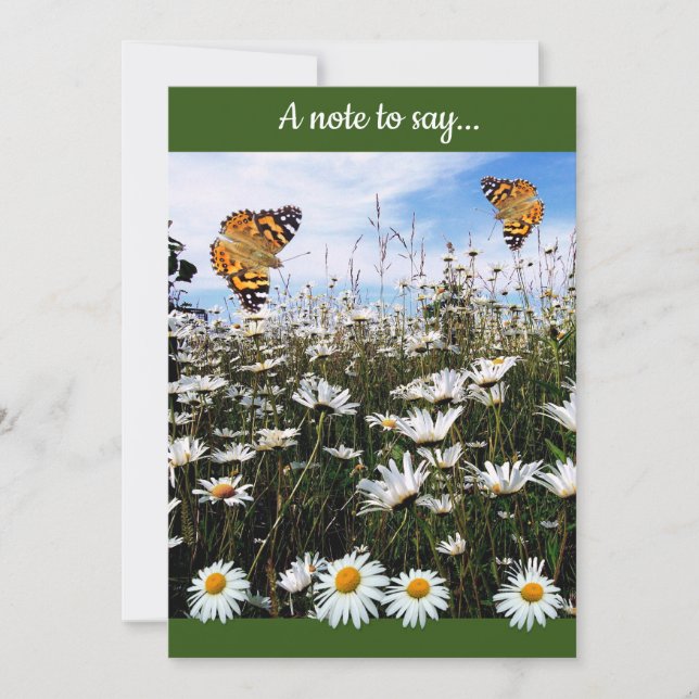 Cartão De Agradecimento Daisy Meadow Texto Personalizado Obrigado (Frente)