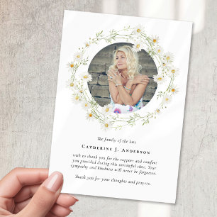 Cartão De Agradecimento Daisy Photo Bereavement Sympathy Memorial