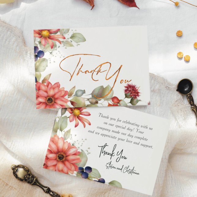 Cartão De Agradecimento Daisy Wildflower Floral Colorida (Criador carregado)