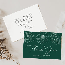 Cartão De Agradecimento Daît Floral Green Wedding