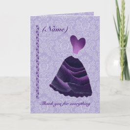 Cartão De Agradecimento Dama de honra Obrigada pelo casamento - Vestido ro