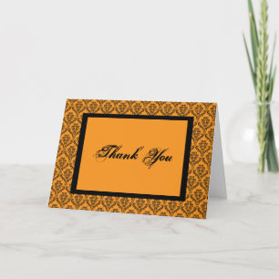 Cartão de Agradecimento Damask Hallowedding Até a 