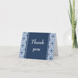 Cartão de Agradecimento Damask Simplesmente Deslum