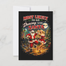 Cartão De Agradecimento Dançando com o Papai Noel