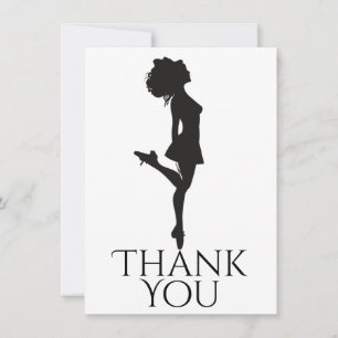 Cartão De Agradecimento Dançarina Duro Irlandesa Dançando Calçado Negro Da