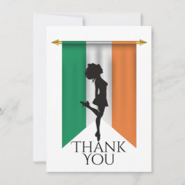 Cartão De Agradecimento Dançarino Irlandês e Bandeira da Irlanda Dance Fla