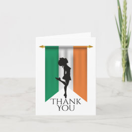 Cartão De Agradecimento Dançarino Irlandês e Bandeira do Calçado da Irland