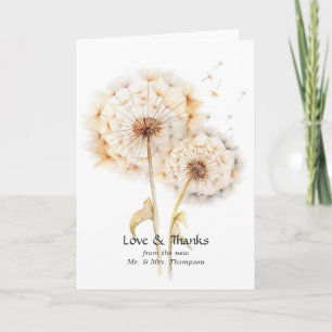 Cartão De Agradecimento Dandelion Wedding