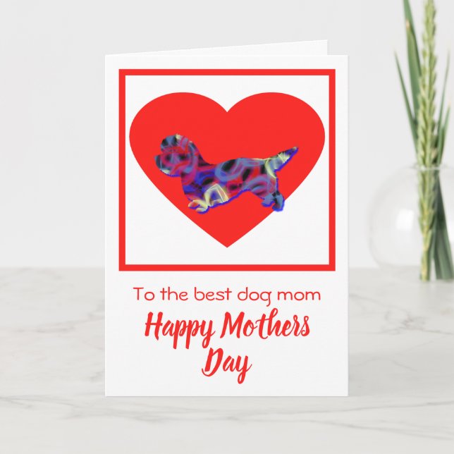 Cartão De Agradecimento Dandie Dinmont Dog Red Heart Day Card (Frente)