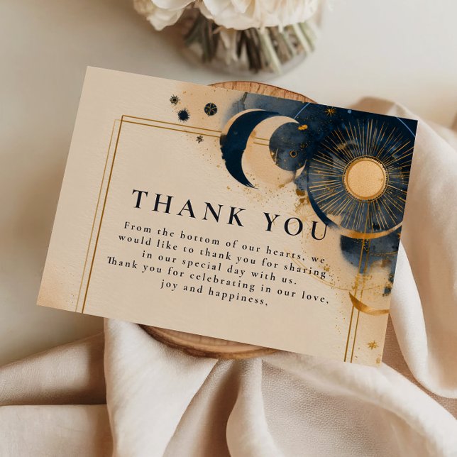 Cartão De Agradecimento Dark Astrology Wedding (Criador carregado)