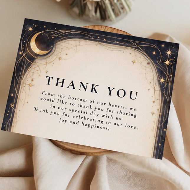 Cartão De Agradecimento Dark Celestial Wedding (Criador carregado)