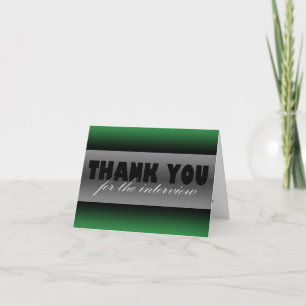 Cartão De Agradecimento Dark Green "Thank you for the interview" Card