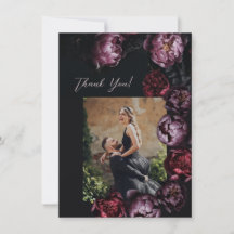 Dark Moody Floral Wedding Thank You