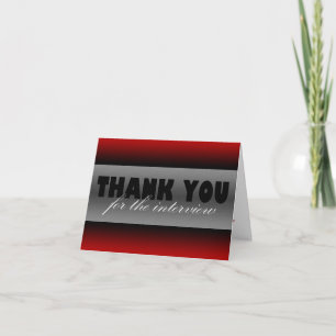 Cartão De Agradecimento Dark Red "Thank you for the interview" Card