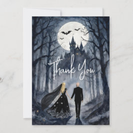 Cartão De Agradecimento Dark Romance Spooky Forest Wedding TLW26