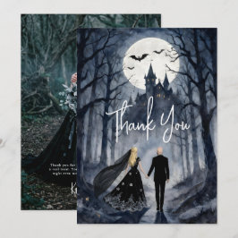 Cartão De Agradecimento Dark Romance Spooky Forest Wedding TLW26