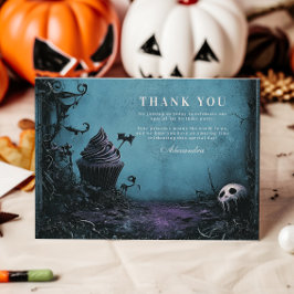 Cartão De Agradecimento Darkly Elegant Spooky One Birthday