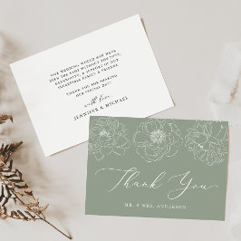Cartão De Agradecimento DaTECND: Sage Green Wedding