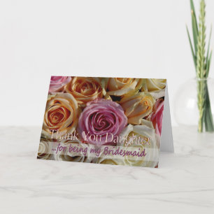 Cartão De Agradecimento daughter  Thank you for being my Bridesmaid