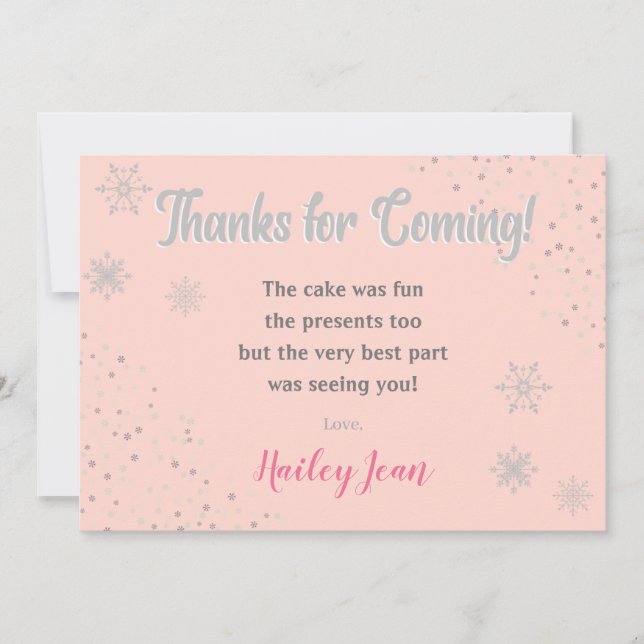 Cartão de agradecimento de 1º aniversário das meni (Frente)