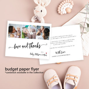 Cartão de agradecimento de 3 fotos de chá de bebê 