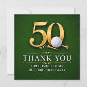 Cartão de Agradecimento de 50º Aniversário de Golf