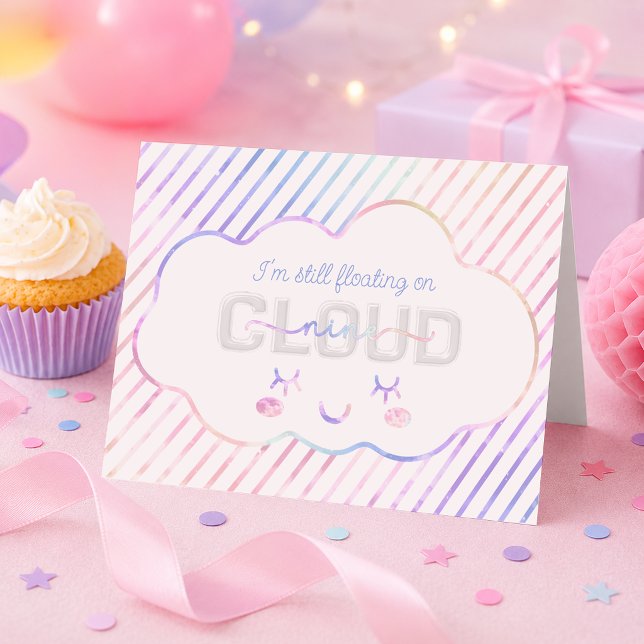 Cartão de Agradecimento de 9º Aniversário Cloud Ni (Thank you card)