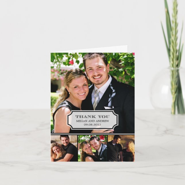 Cartão de agradecimento de aba elegante (Frente)