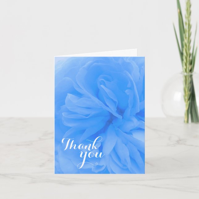 Cartão de agradecimento de amigo com rosa azul bri (Frente)