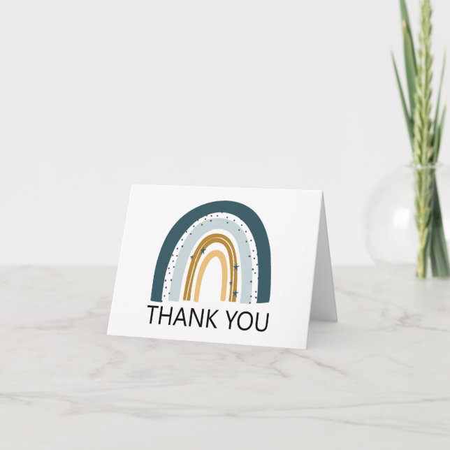 Cartão de agradecimento de aniversário Arco-íris A (Frente)