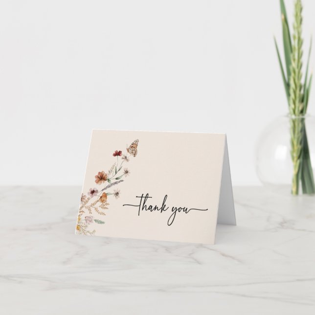 Cartão de Agradecimento de Aniversário Boho (Frente)