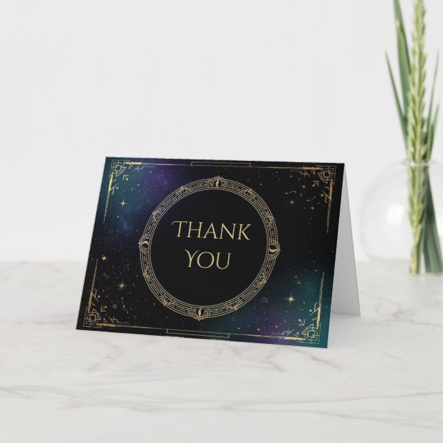 Cartão de Agradecimento de Aniversário Celestial L (Frente)