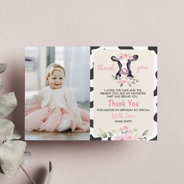 Cartão de Agradecimento de Aniversário com Foto da (Criador carregado)