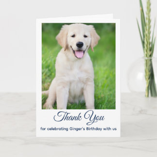 Cartão de agradecimento de aniversário com foto de