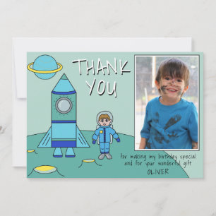 Cartão de Agradecimento de Aniversário com Foto de