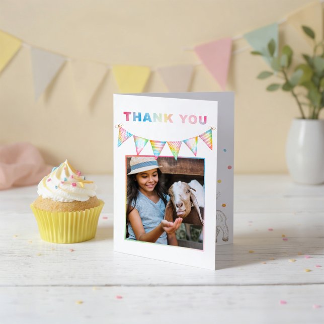 Cartão de Agradecimento de Aniversário com Foto de (Photo Thank You Card)