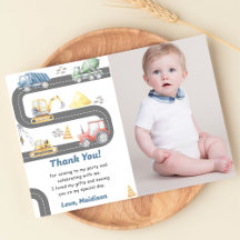 Cartão de agradecimento de aniversário com foto de