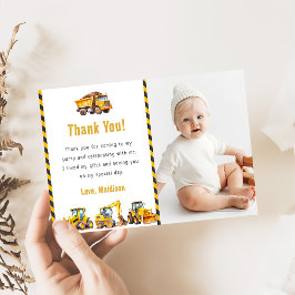 Cartão de agradecimento de aniversário com foto de