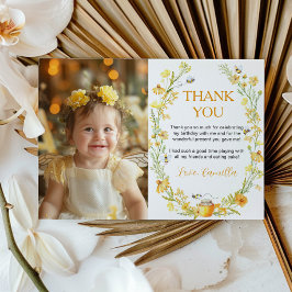 Cartão de Agradecimento de Aniversário com Foto de