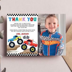 Cartão de agradecimento de aniversário com foto de